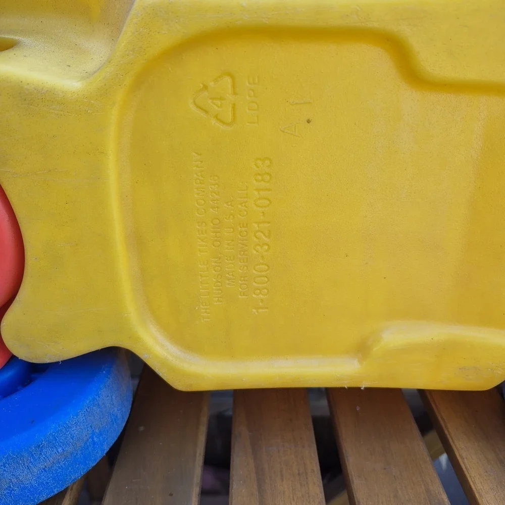 Vintage ‎ Little Tikes yellow race car Ride On Push Toy Roadster Made In USA